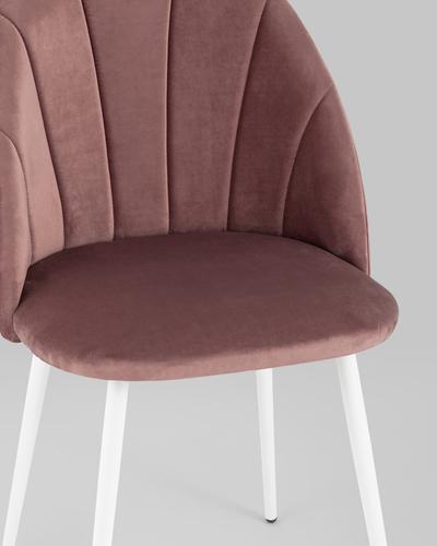 

Стул Stool Group Логан велюр пыльно-розовый белые ножки [AV 413-B15-02], Стул Stool Group Логан велюр AV 413-B15-02 пыльно-розовый белые ножки