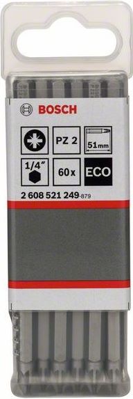 

Набор бит Bosch ECO PZ2 51 мм 60 шт [2.608.521.249], ECO PZ2 51 мм 60 шт