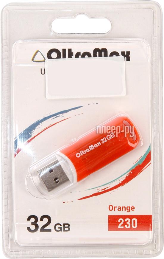 

Usb flash Oltramax OM-32GB-230 оранжевый, OM-32GB-230