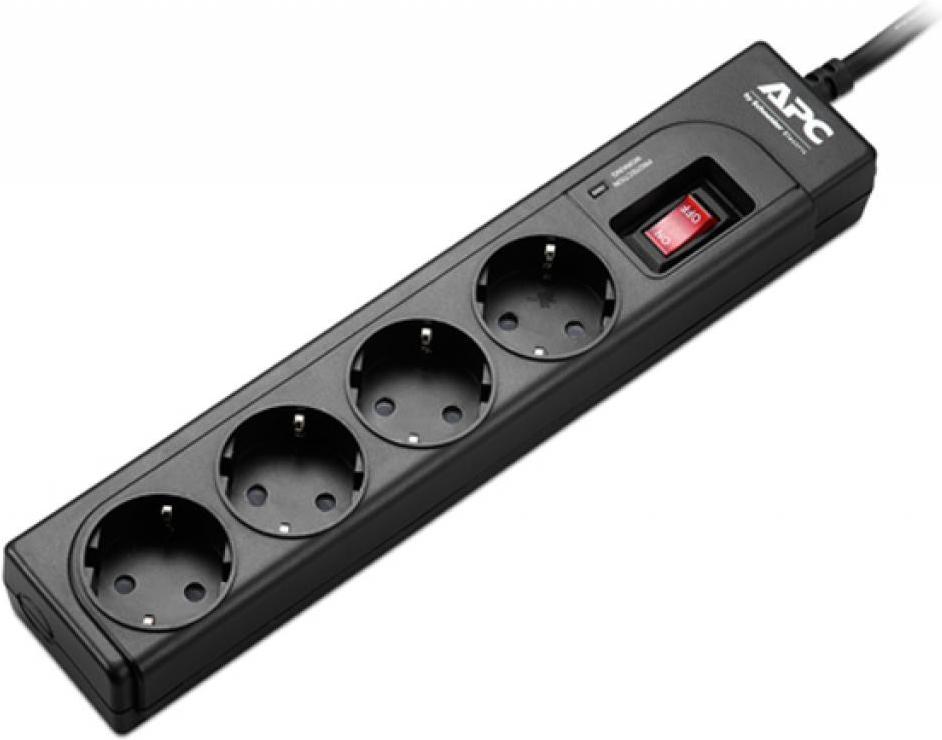 

Сетевой фильтр APC Essential SurgeArrest 4 розетки, чёрный (P43B-RS), Сетевой фильтр APC Essential SurgeArrest 4 розетки P43B-RS черный