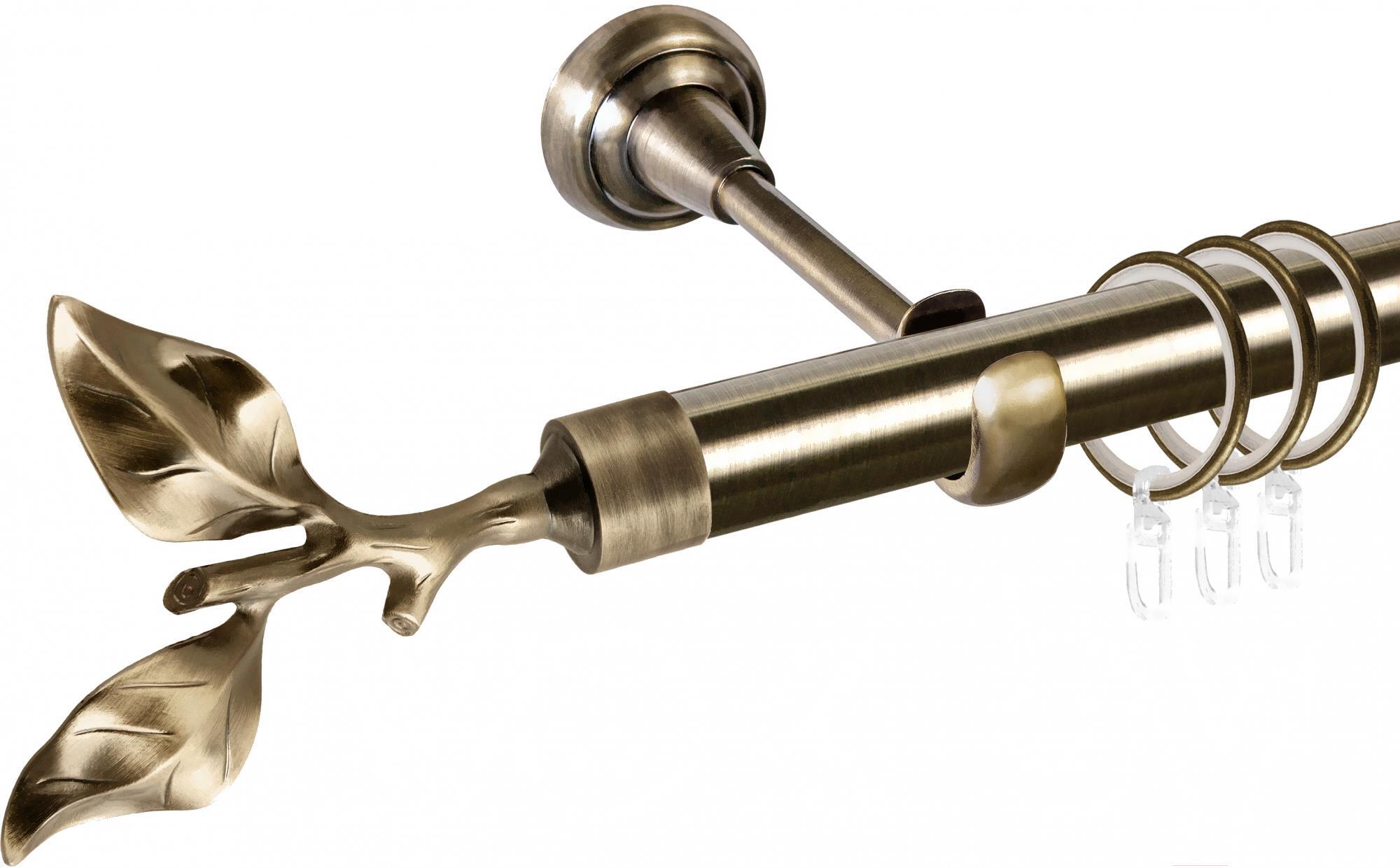 

Карниз АС ФОРОС Grace D25Г + наконечники Лист розы 3м антик