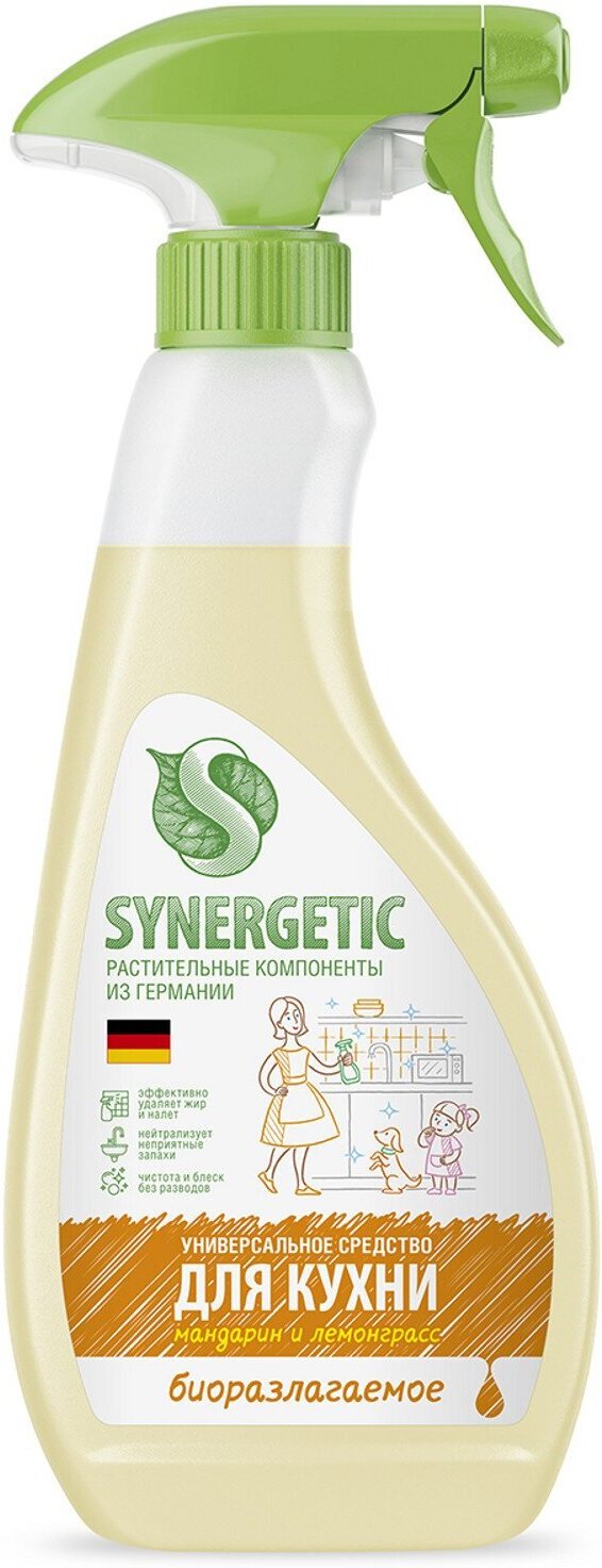 

Чистящее универсальное средство для кухни Synergetic Мандарин и лемонграсс 0,5л (9801030038)