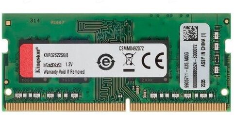 

Оперативная память Kingston SO-DIMM DDR 4 DIMM 8Gb PC25600 [KVR32S22S6/8], Оперативная память Kingston 8GB DDR4 SODIMM PC4-25600 (KVR32S22S6/8)