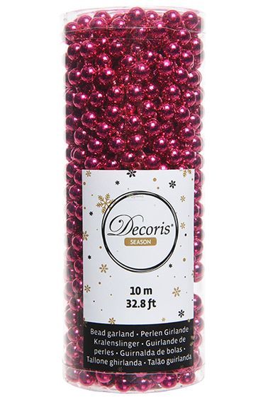 

Елочная игрушка Бусы Цветной бисер 10m Fuchsia Kaemingk [000702], Бусы Цветной бисер 10m