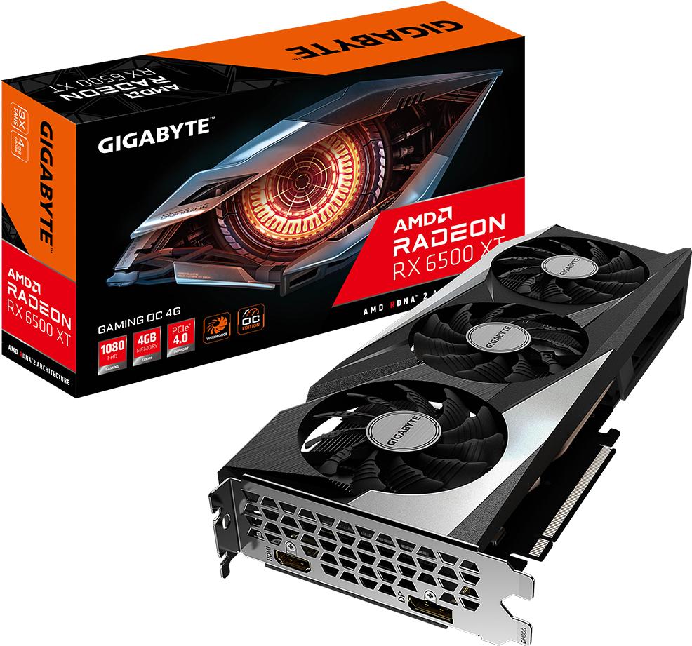 

Видеокарта Gigabyte Radeon 6500 XT [GV-R65XTGAMING OC-4GD 1.0], Видеокарта Gigabyte Radeon 6500 XT GV-R65XTGAMING OC-4GD 1.0