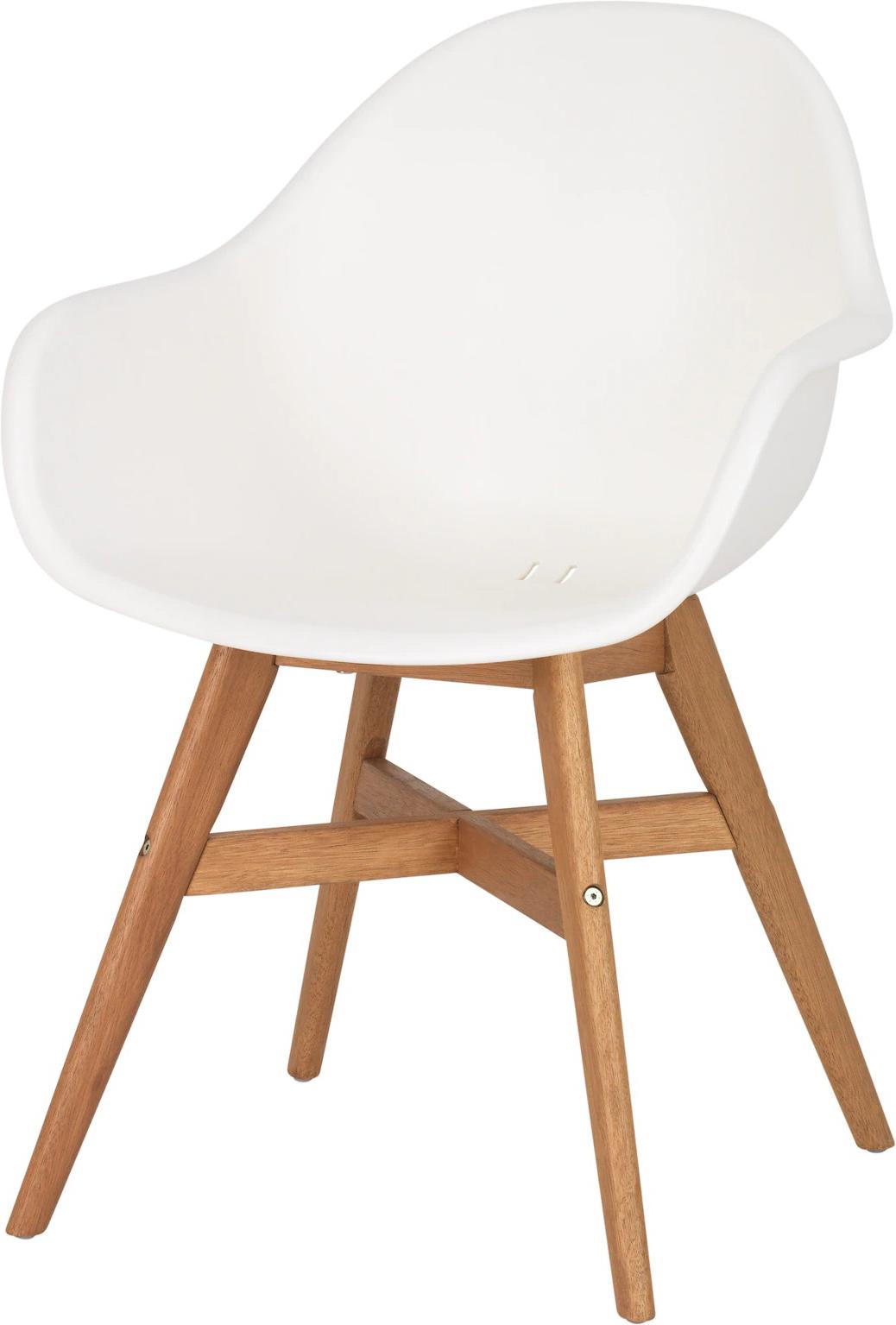 Белый стул с деревянными ножками икеа