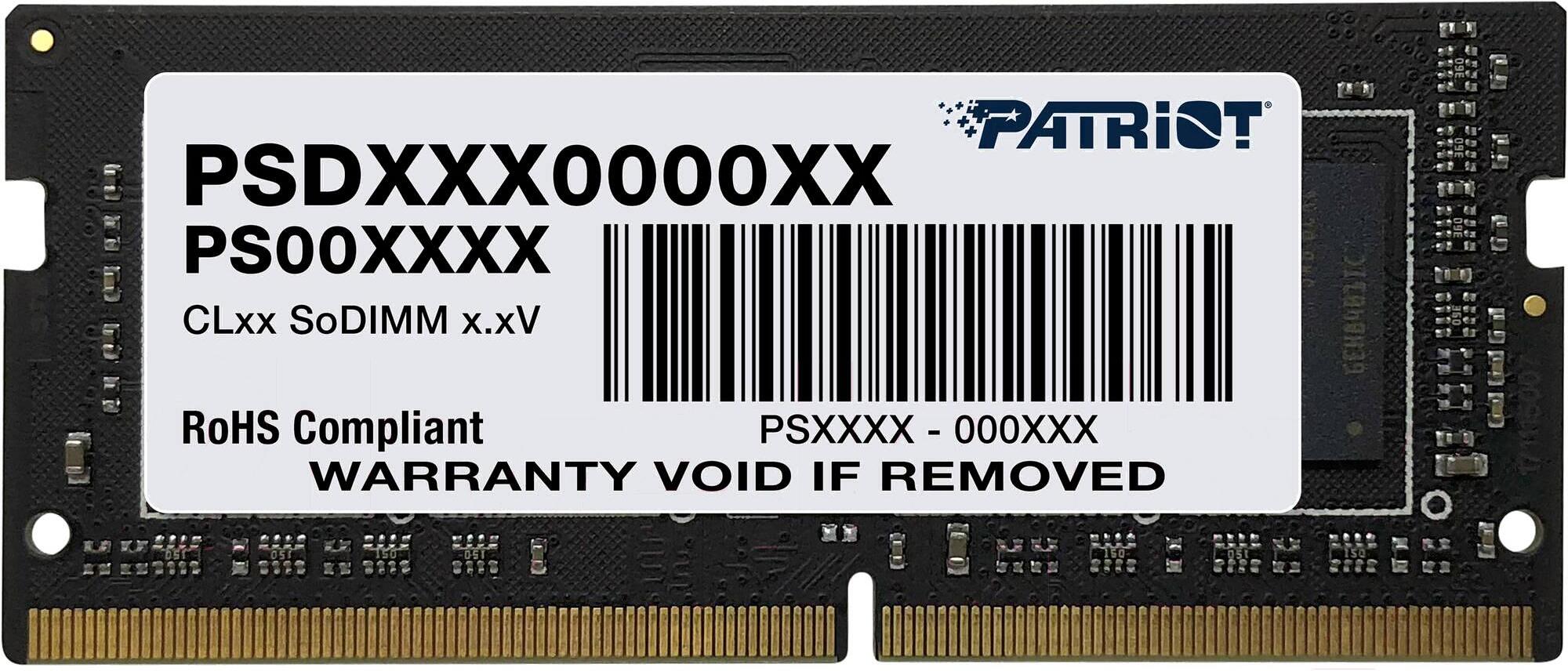 

Оперативная память Patriot SO-DIMM DDR 4 DIMM 8Gb PC25600 [PSD48G320081S], Оперативная память Patriot Signature Line 8GB DDR4 SODIMM PC4-25600 (PSD48G320081S)