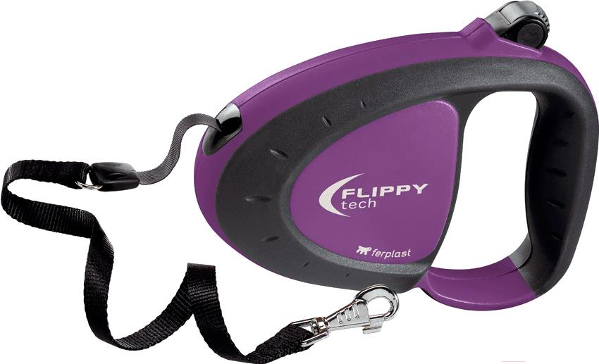 

Поводок-рулетка Ferplast Flippy Tech Tape Medium 3м фиалковый, Flippy Tech Tape Medium 3м