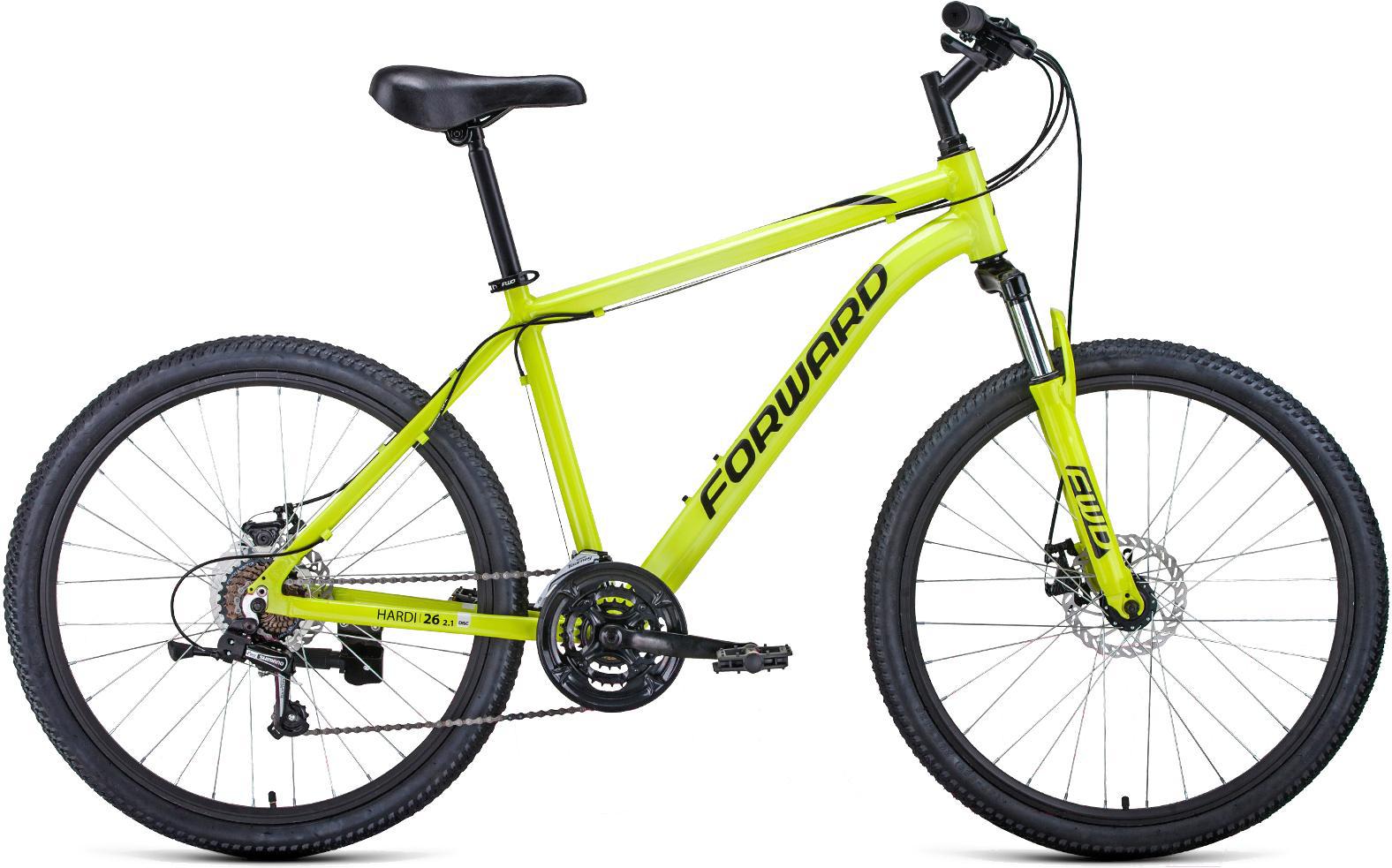 

Велосипед Forward Hardi 26'' 2.0 Disc рама 17 дюймов 2021 ярко-желтый/черный [RBKW1M36G001], Hardi 26 2.0 Disc 2021 17'