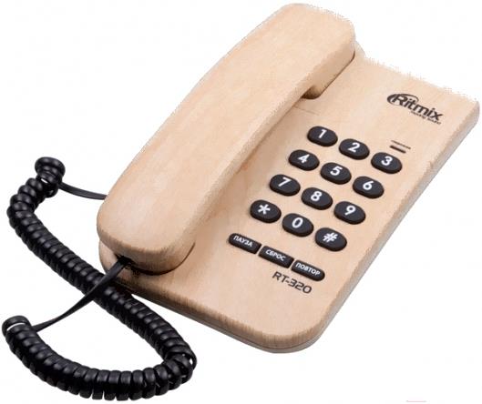 

Проводной телефон Ritmix RT-320 (светлое дерево), RT-320