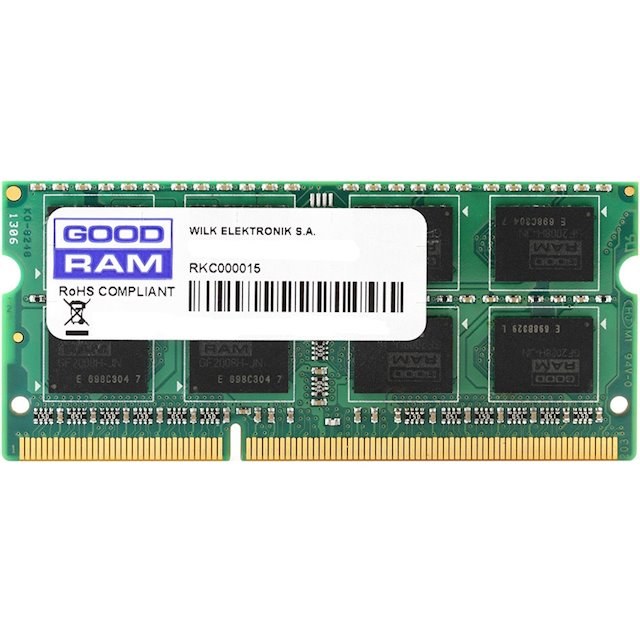 

Оперативная память GOODRAM 2GB DDR3 SO-DIMM PC3-12800 [GR1600S3V64L11/2G], 2GB DDR3 SO-DIMM PC3-12800