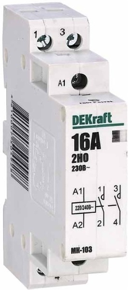 

Модульный контактор DEKraft МК-103 2НО 25А 230В (18064DEK)