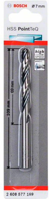 

Оснастка Bosch HSS PointTeQ 7.0mm, Сверло Bosch HSS PointTeQ 7.0mm 2.608.577.169