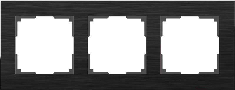 

Рамка для выключателя и розетки Werkel Alluminium 3 поста WL11-Frame-03 черный алюминий [a039118], Alluminium 3 поста WL11-Frame-03