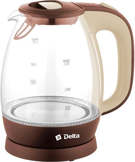 

Электрочайник Delta DL-1203 коричневый/бежевый