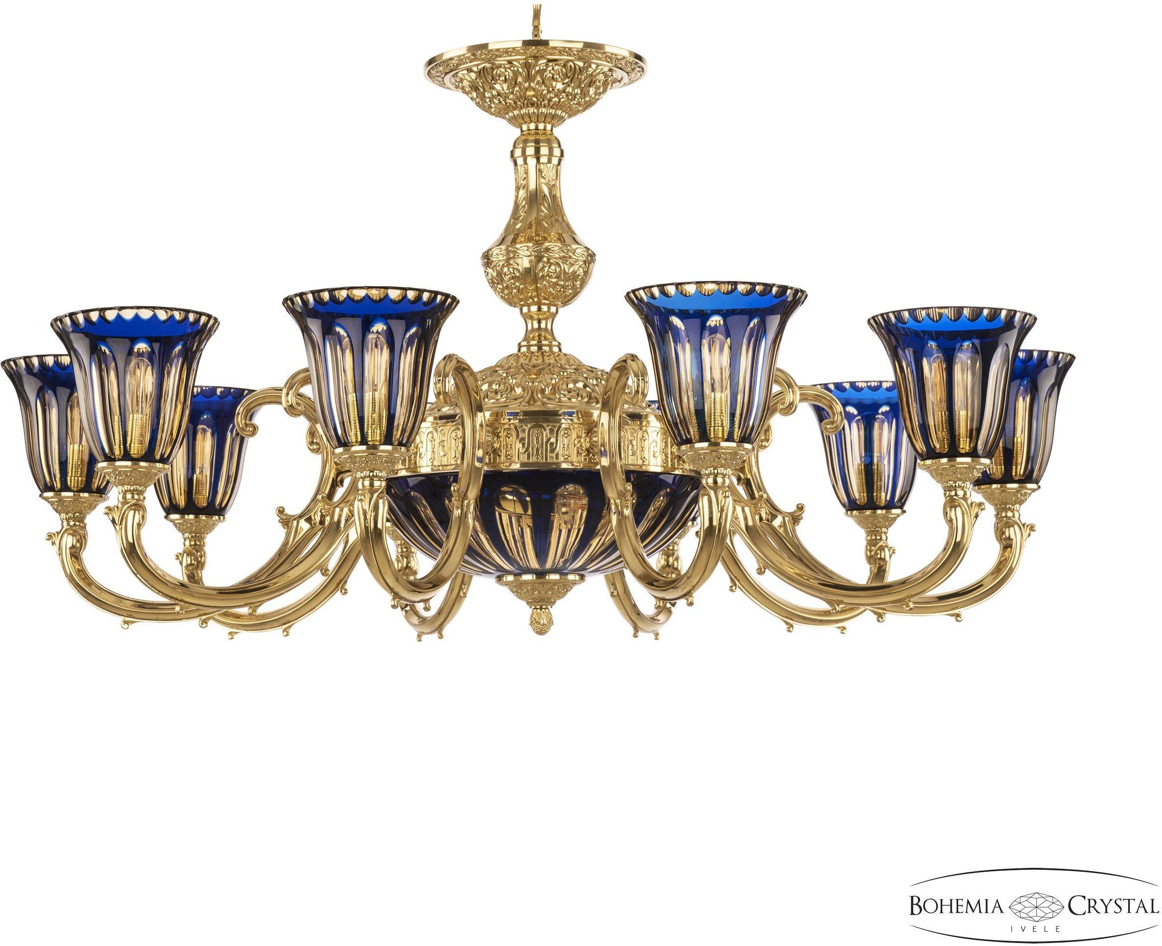 

Подвесная люстра Bohemia Ivele Crystal 72209P/10/250 G P2 U Amber-Blue/H-1H