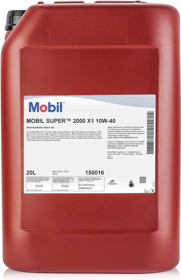 

Моторное масло Mobil 1 Super 2000 Х1 10W40 20л [150016], 1 Super 2000 Х1 10W40 20л