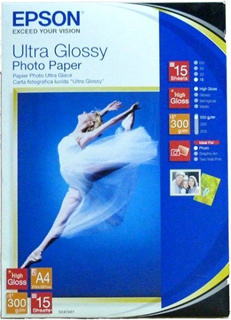 

Фотобумага Epson Ultra Glossy Photo Paper A4 15 листов (C13S041927), Ultra Glossy Photo Paper A4 15 листов