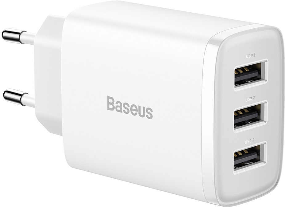 

Сетевое зарядное устройство Baseus CCXJ020102 Compact Charger 3U 17W (модель CCCP17UC) White