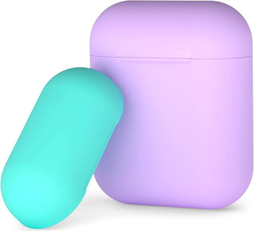

Чехол для наушников Deppa для AirPods лавандовый/мятный [47017], для AirPods