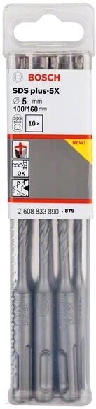 

Бур Bosch SDS-plus-5X 10шт [2.608.833.890], Бур Bosch SDS-plus-5X 10шт 2.608.833.890