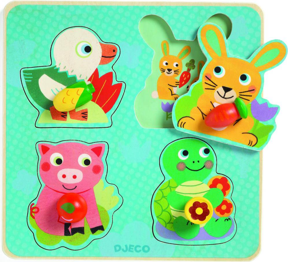 

Развивающая игрушка Djeco Деревянная рамка-вкладыш Крок-морковка [01048], Деревянная рамка-вкладыш Крок-морковка