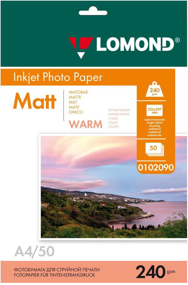 

Фотобумага Lomond 240 г/м2 односторонняя матовая Warm A4 50л [0102090], 240 г/м2 односторонняя матовая Warm A4 50л