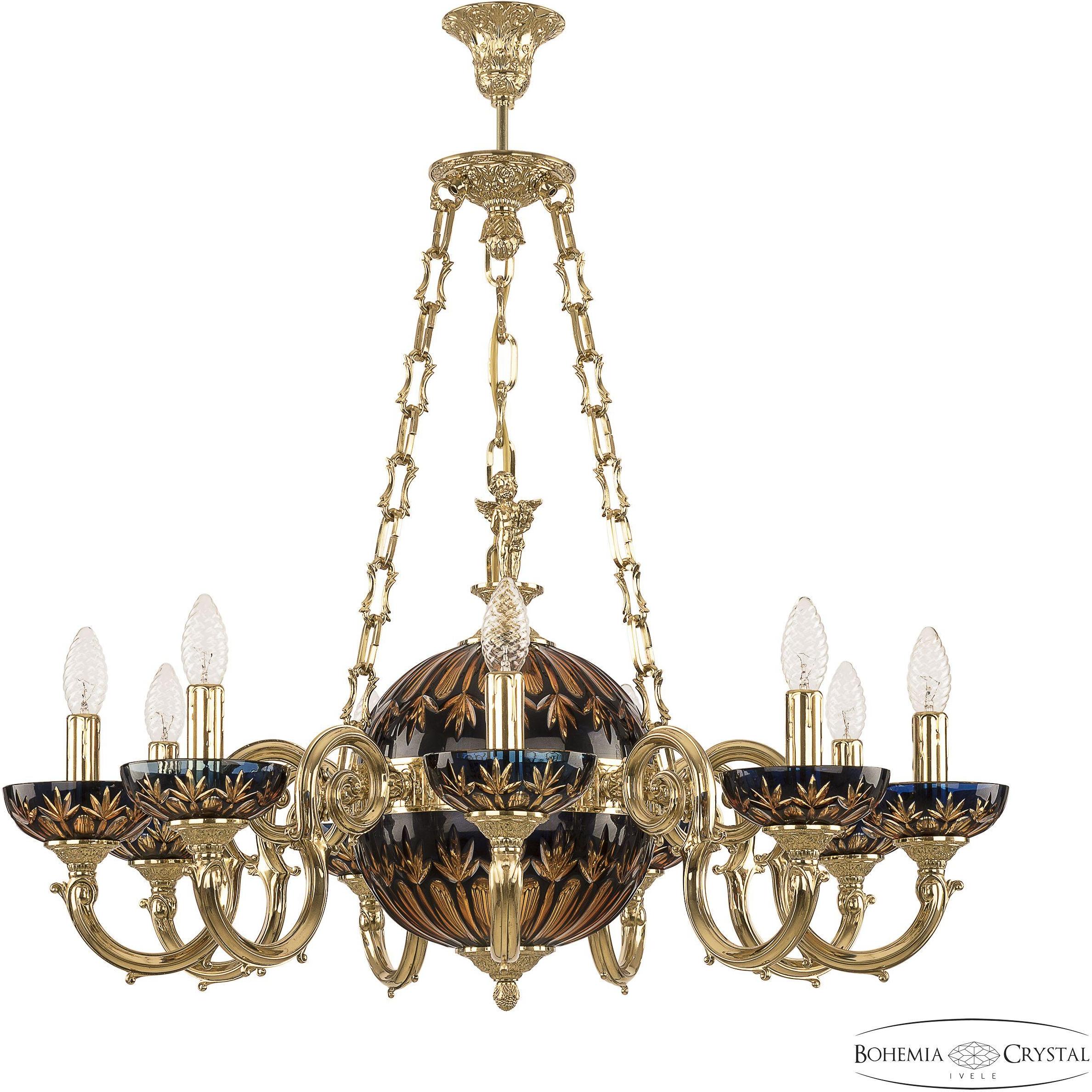 

Подвесная люстра Bohemia Ivele Crystal 72003P/9/210 G P Amber-Blue/H-1I FA10S