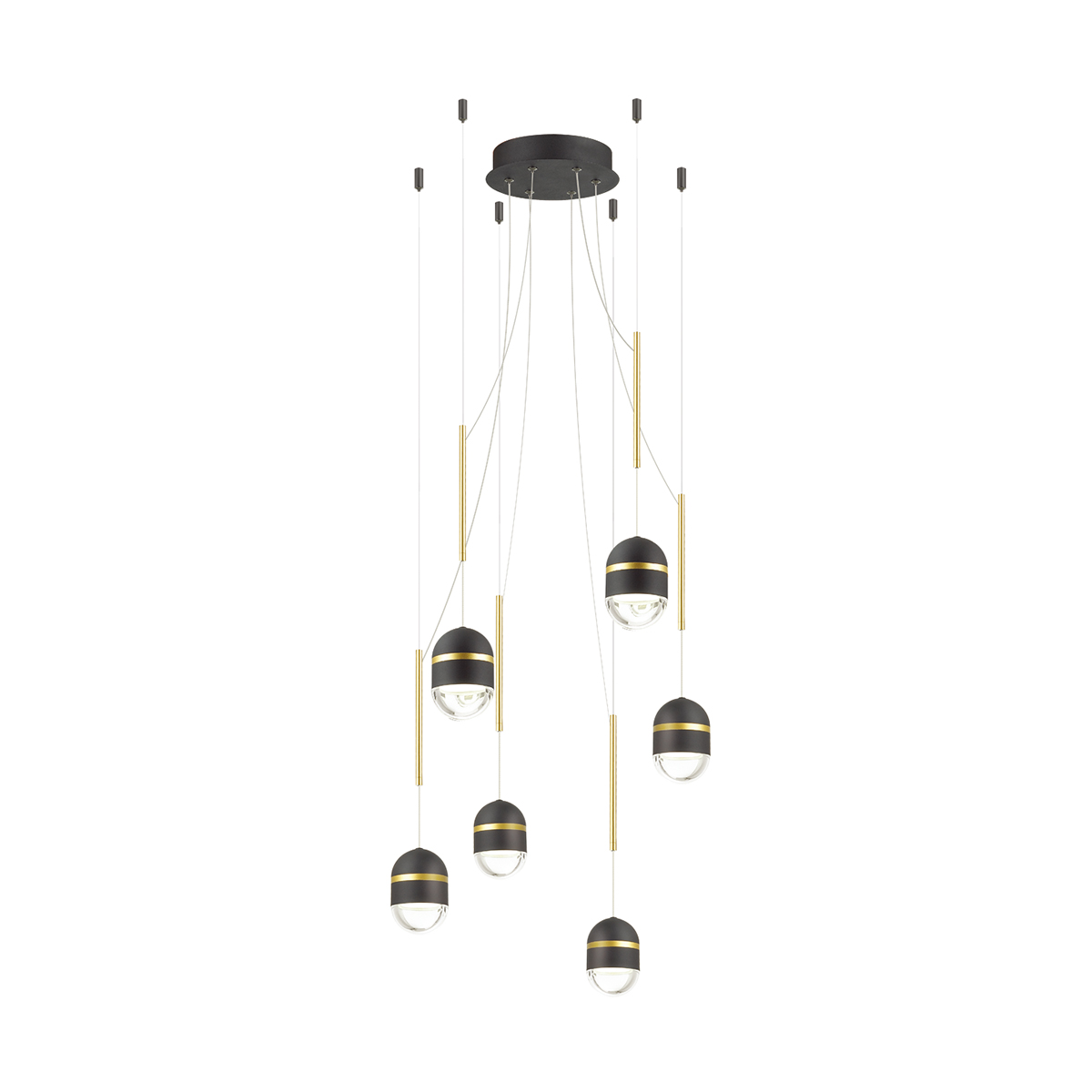 

Потолочный подвесной светильник Odeon Light 4118/30L черный/золото Люстра LED 30W MINION, 4118/30L черный/золото Люстра LED 30W MINION