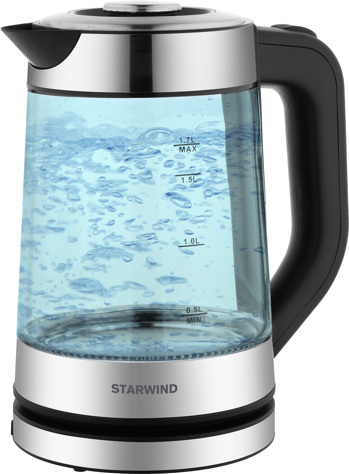 

Электрочайник StarWind SKG3081 черный/серебристый