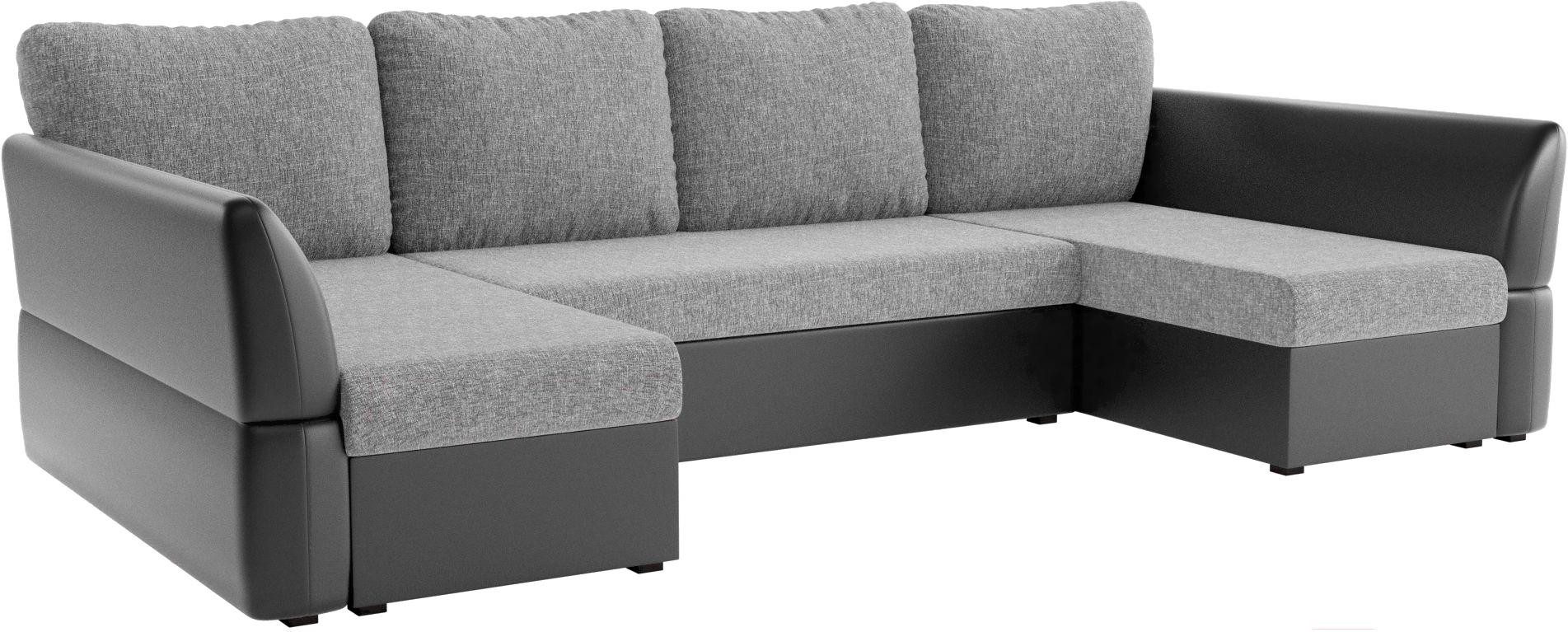 

Диван Mebelico Гесен-П 101 рогожка серый/экокожа черный [60080], П-образный диван Mebelico Гесен-П 101 рогожка серый/экокожа черный 60080