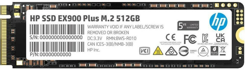 

SSD HP M.2 512Gb EX900 Plus Series (35M33AA#ABB), Жесткий диск (накопитель) HP SSD M.2 512Gb EX900 Plus Series (35M33AA#ABB)