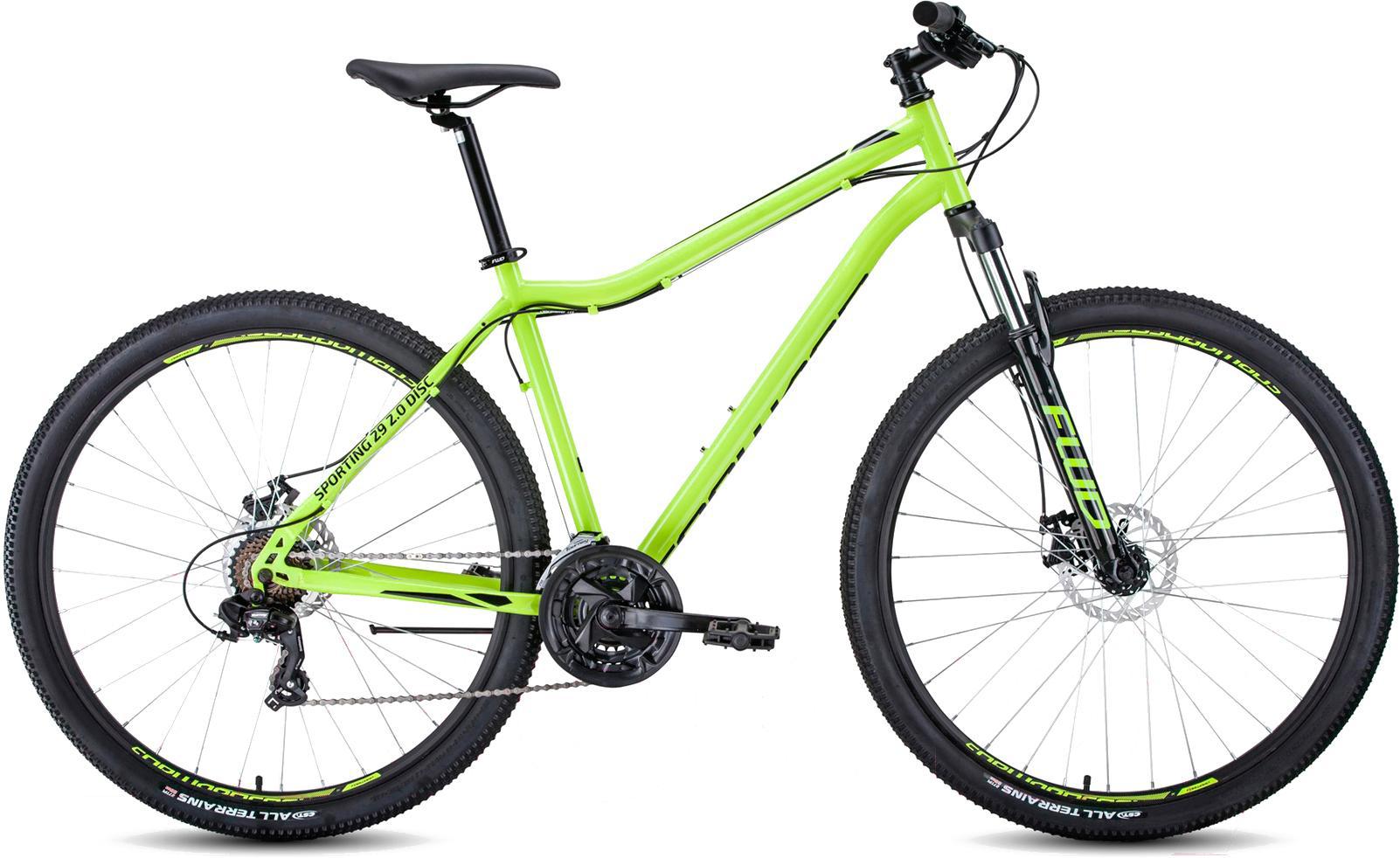 

Велосипед Forward Sporting 29'' 2.2 Disc 2021 рама 19 дюймов ярко-зеленый/черный [RBKW1M19G005], Sporting 29 2.2 Disc 2021 19'