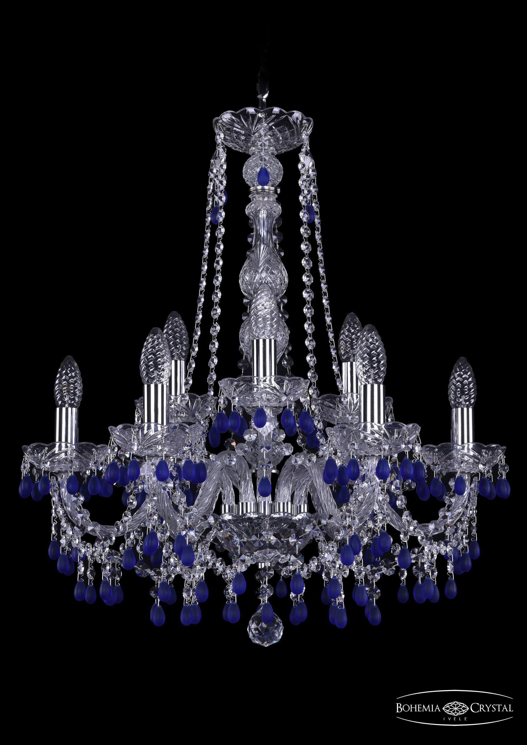 

Подвесная люстра Bohemia Ivele Crystal 1410/6+3/195/h-63/Ni/V3001
