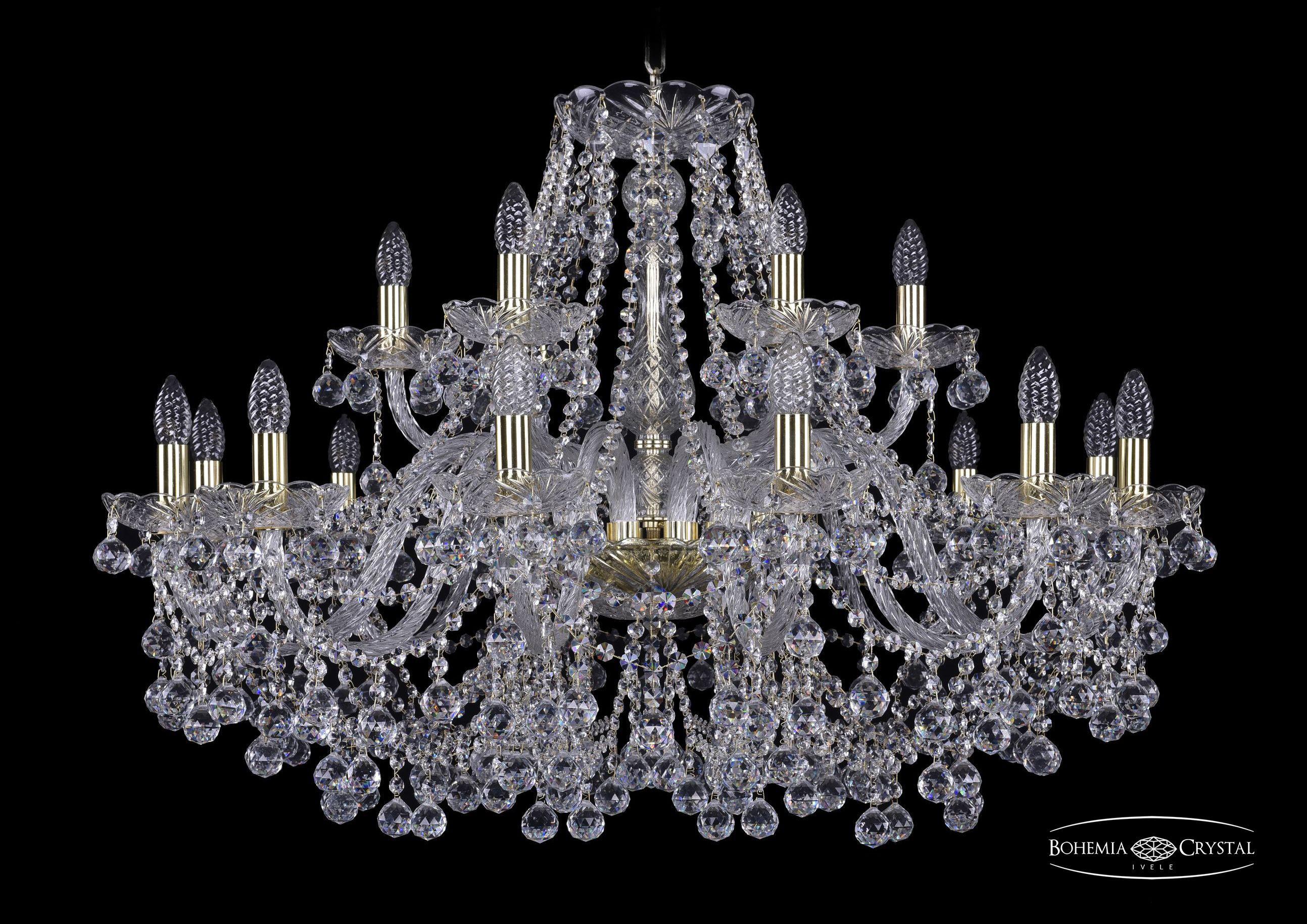 

Подвесная люстра Bohemia Ivele Crystal 1409/12+6/360/G