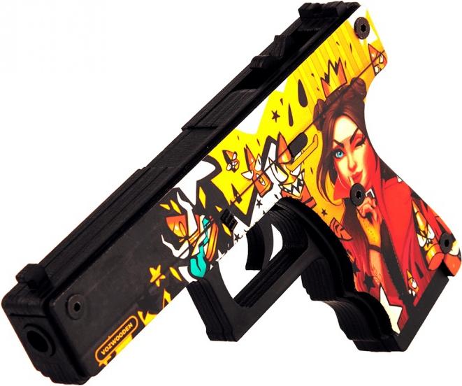 

Игрушка VozWooden Пистолет Active Glock-18 Королева Пуль [2002-0202], Пистолет Active Glock-18 Королева Пуль