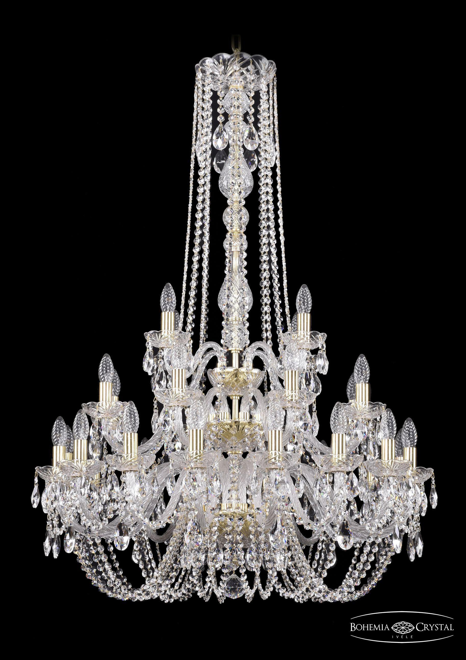 

Подвесная люстра Bohemia Ivele Crystal 1402/16+8+4/300/h-123/3d/G