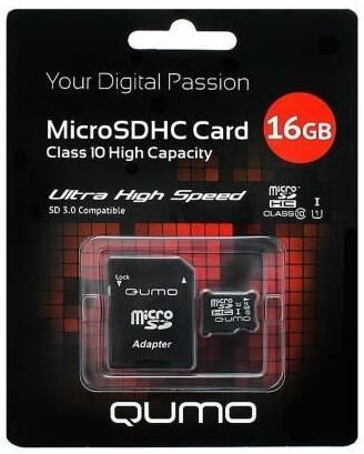 

Карта памяти QUMO Micro SDHC 16 Gb Class 10 без адаптера [24630], Карта памяти QUMO Micro SDHC 16 Gb Class 10 без адаптера 24630