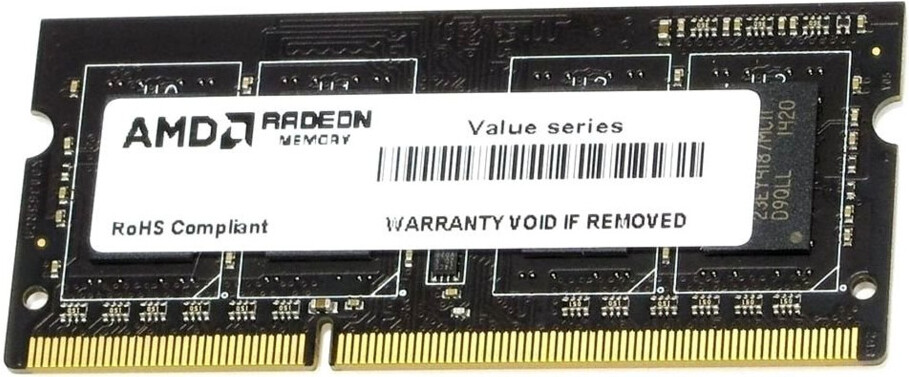 

Оперативная память AMD 8GB DDR3 1333 SO DIMM R3 [R338G1339S2S-U], Оперативная память AMD Radeon R3 Value Series 8GB DDR3 SO-DIMM PC3-10600 (R338G1339S2S-U)