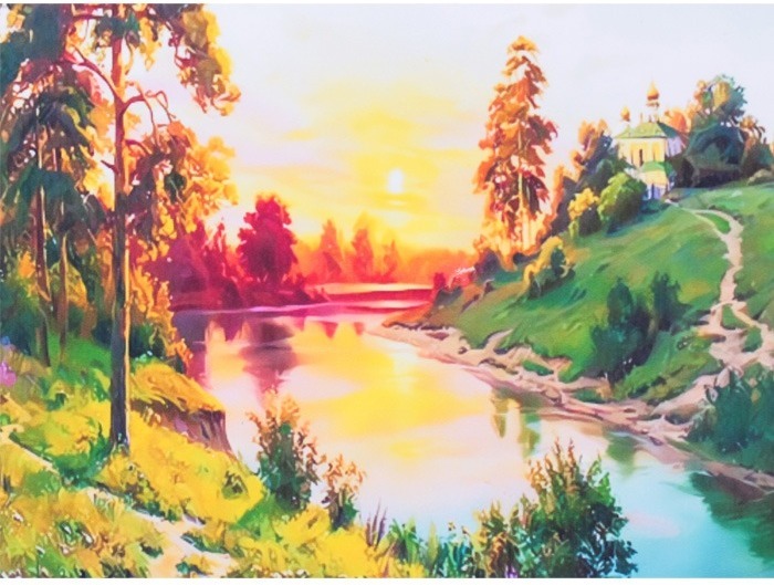 

Картина по номерам Darvish Закат на реке DV-4358-79