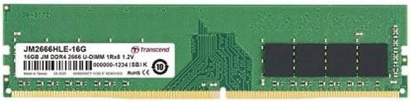 

Оперативная память Transcend 16GB 2666MHz DDR4 Non-ECC CL19 [JM2666HLE-16G], Оперативная память Transcend JetRam 16GB DDR4 PC4-21300 (JM2666HLE-16G)