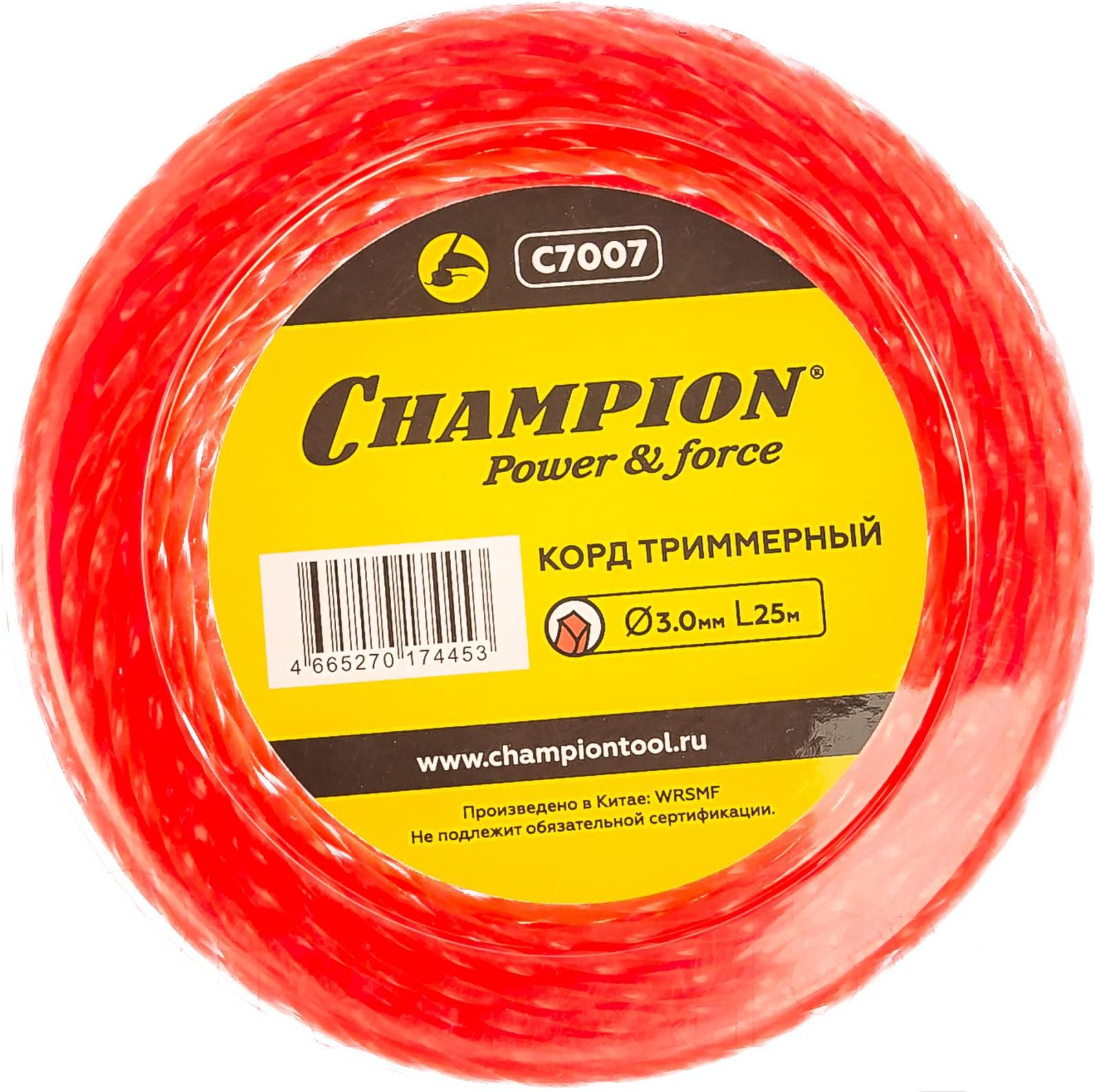 

Принадлежности для мотокос и триммеров Champion Twisted Square 3.0 25 м витой квадрат, Леска для триммера Champion Twisted Square 3.0 25 м витой квадрат C7007
