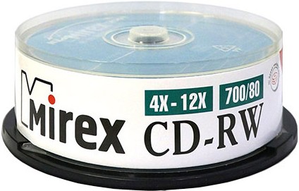 

Оптический диск Mirex CD-RW 700 Mb 12х Cake Box 25 [202349], Оптический диск Mirex CD-RW 700 Mb 12х Cake Box 25 202349
