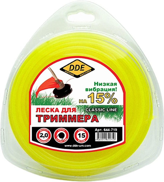 

Леска для триммера DDE Classic line 2.0 15 м круг [644-719], Леска для триммера DDE Classic line 2.0 15 м круг 644-719