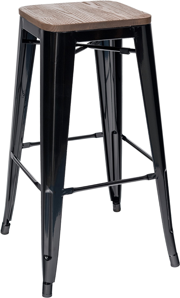 

Стул Stool Group Tolix Wood черный глянцевый/темное дерево [YD-H765-W LG-01], Барный стул Stool Group Tolix WOOD YD-H765-W LG-01 черный глянцевый/темное дерево