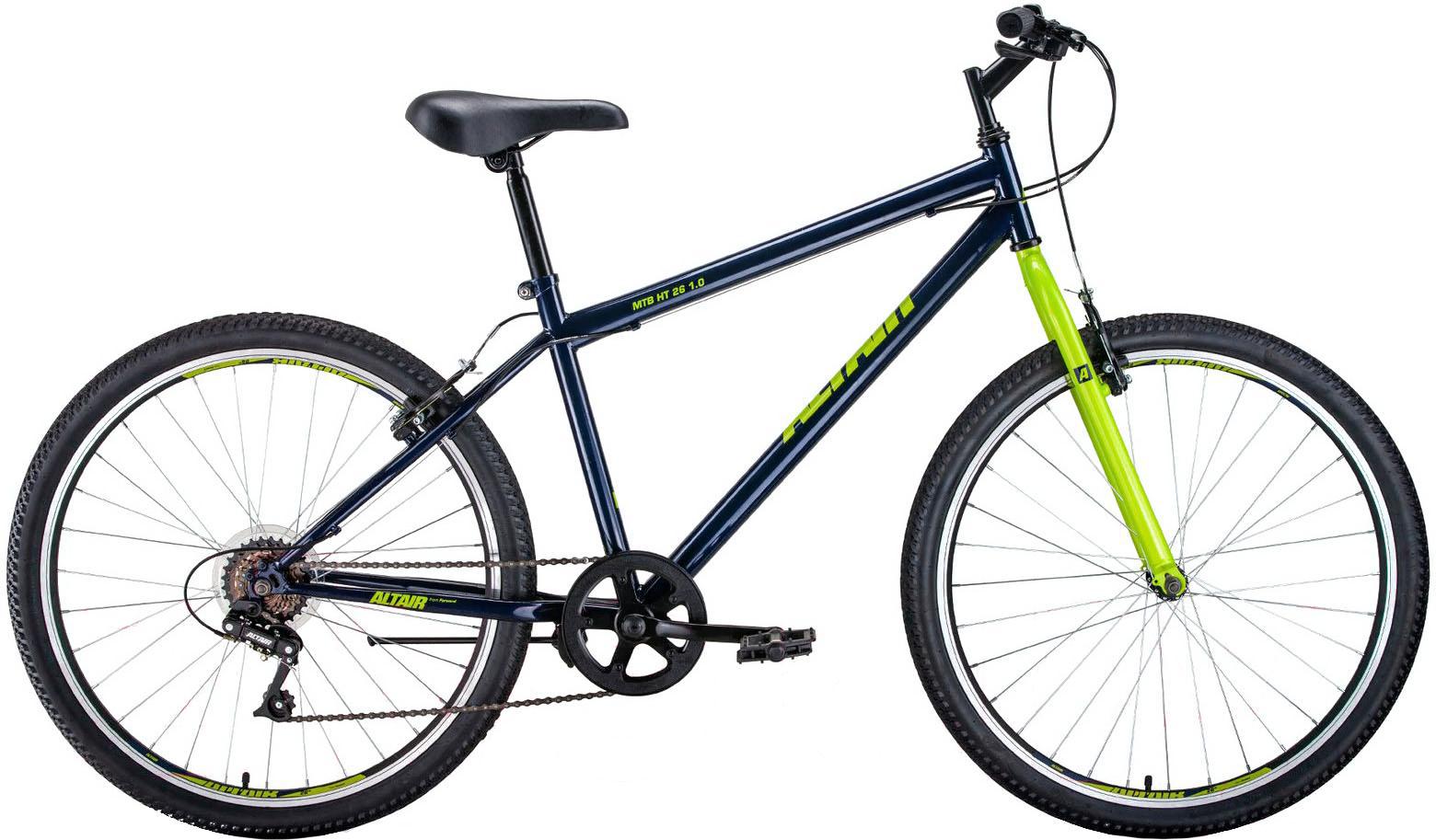 

Велосипед Altair MTB HT 26 1.0 19 синий/зеленый, MTB HT 26 1.0 19