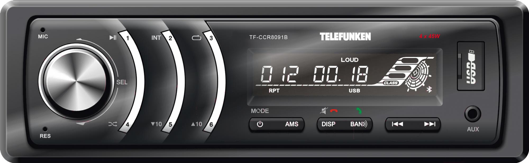 

Автомагнитола Telefunken TF-CCR8091B черный, TF-CCR8091B