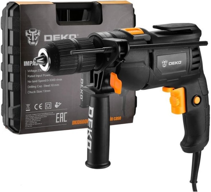 

Электродрель Deko DKID600W SET 1 [063-4163], Ударная дрель Deko DKID600W Set 1 (063-4163)