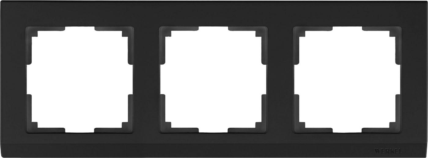 

Рамка для выключателя и розетки Werkel Stark 3 поста WL04-Frame-03-black черный [a029216], WL04-Frame-03