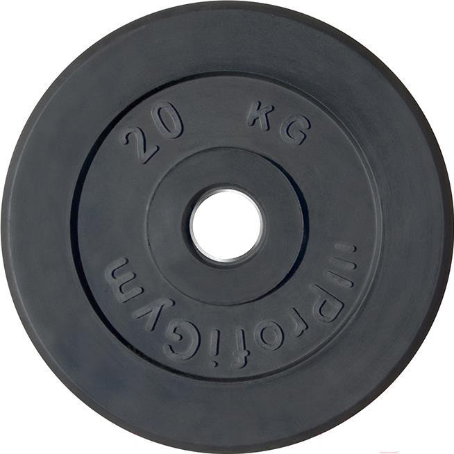 

Диск для штанги обрезиненный ProfiGym d51 мм 20 кг черный, Диск для штанги обрезиненный d51мм 20кг